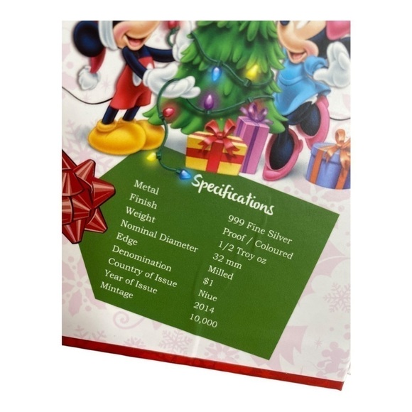 New Disney Season's Greetings Limited Edition 1/2oz Silver Coin 2014 - Picture 5 of 10
